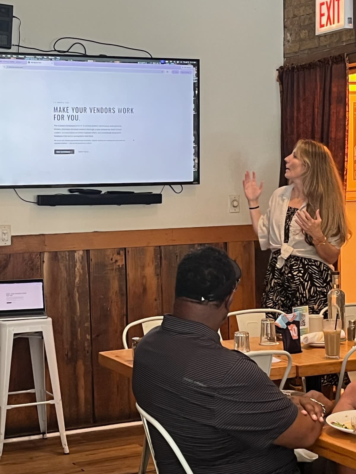 Presenting K12 Connect to athletic directors at the Meet @ the 50 workshop